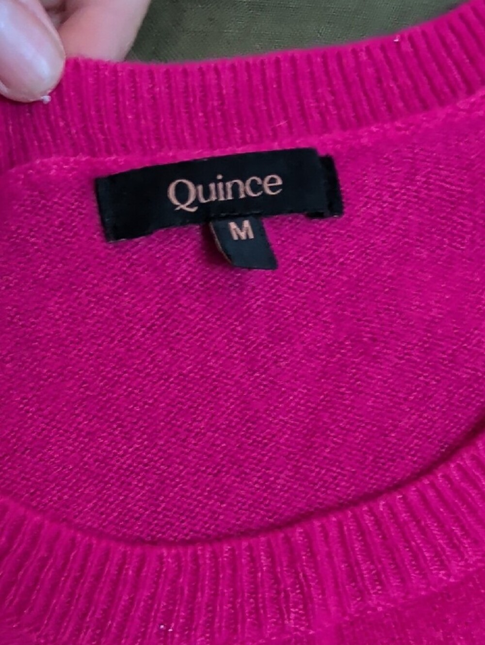 Quince Mongolian Cashmere Sweater - Magenta Pink - Picture 2 of 3